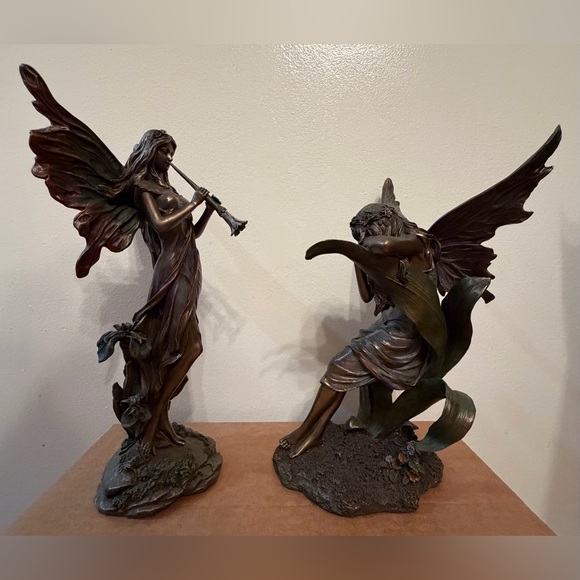 Bronze-Tone Fairy Garden Sculptures Set - Home Art - Picture 5 of 10
